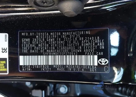 2025 Toyota Corolla Le из США, поврежденный, VIN 5YFB4MDE2SP270642